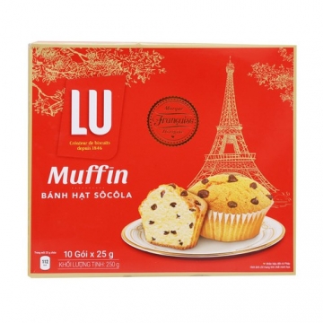 Bánh LU Muffin hạt socola hộp 250g (10 cái)