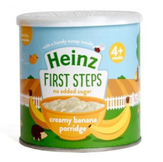 Bột ăn dặm Heinz vị chuối - Creamy Banana Porridge 240g cho bé 4m+