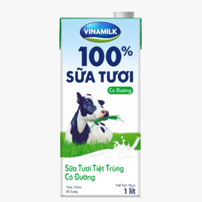 Sữa tươi tiệt trùng 100% Có đường- Hộp 1L