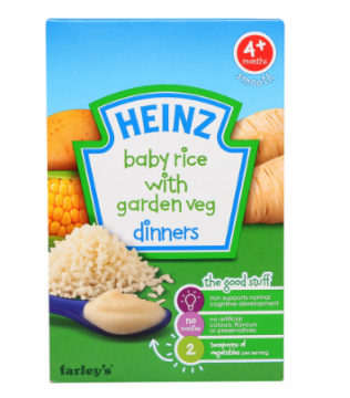 Bột Heinz vị gạo và rau củ dành cho bé từ 4 tháng tuổi trở lên 125g