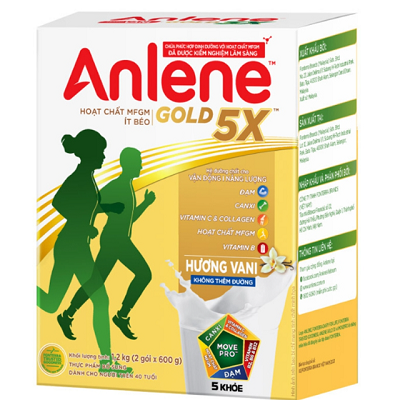 Sữa Bột Anlene GOLD 5X hộp giấy 1.2KG