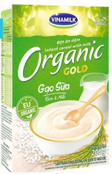 Bột ăn dặm ORGANIC GOLD Gạo sữa - Hộp giấy 200g