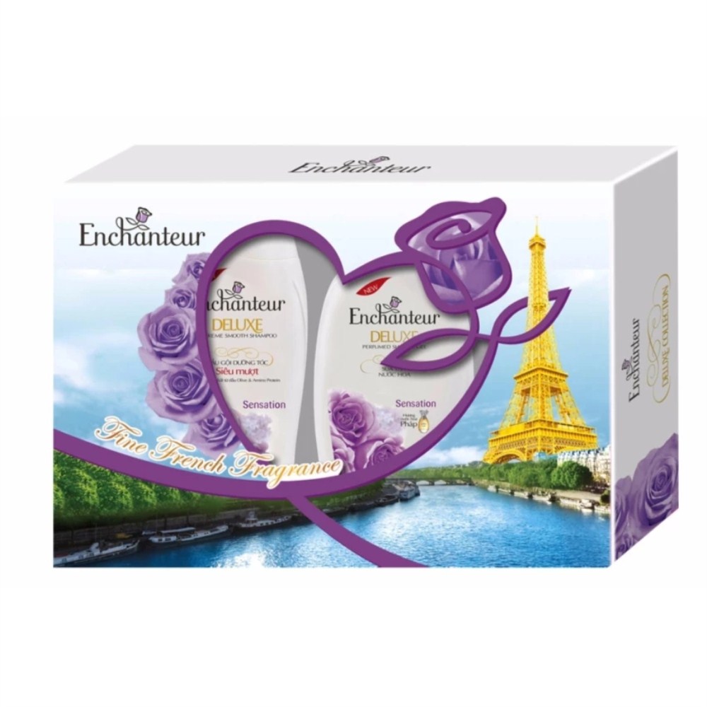 Combo hộp quà dầu gội 180g + sữa tắm 180g Enchanteur Sensation