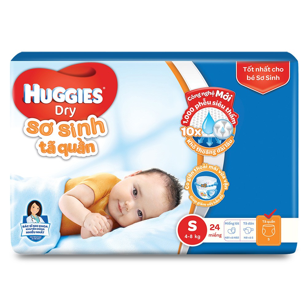 Tã quần sơ sinh Huggies S 24 miếng