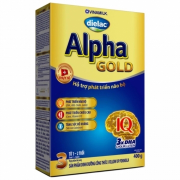 Dielac Alpha Gold 3 hộp giấy (400g) từ 1 -2 tuổi