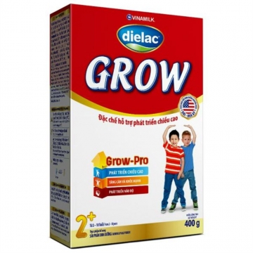 Dielac Grow 2+ hộp giấy (400g) từ 2 - 10 tuổi