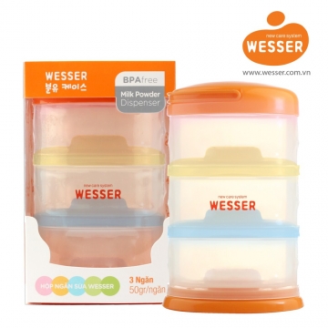 Hộp ngăn sữa tiện lợi Wesser 3 ngăn