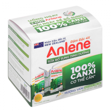 Sữa Bột Pha Sẵn Anlene Hương Vani Ít Béo Lốc 4 Hộp 125ml