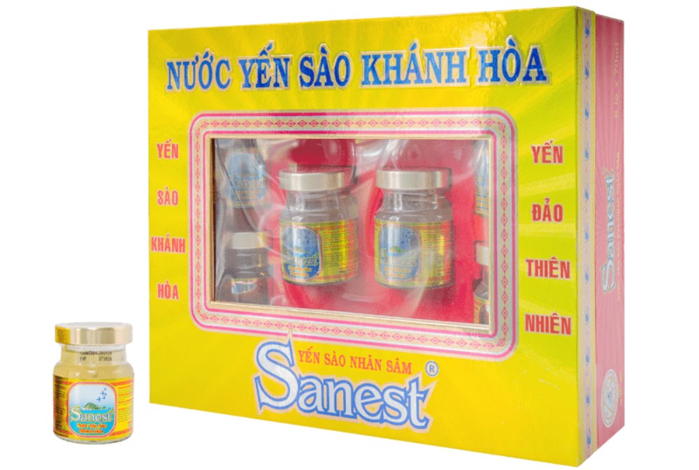 Nước yến sào Khánh Hòa Sanest nhân sâm 6 hủ x 70ml