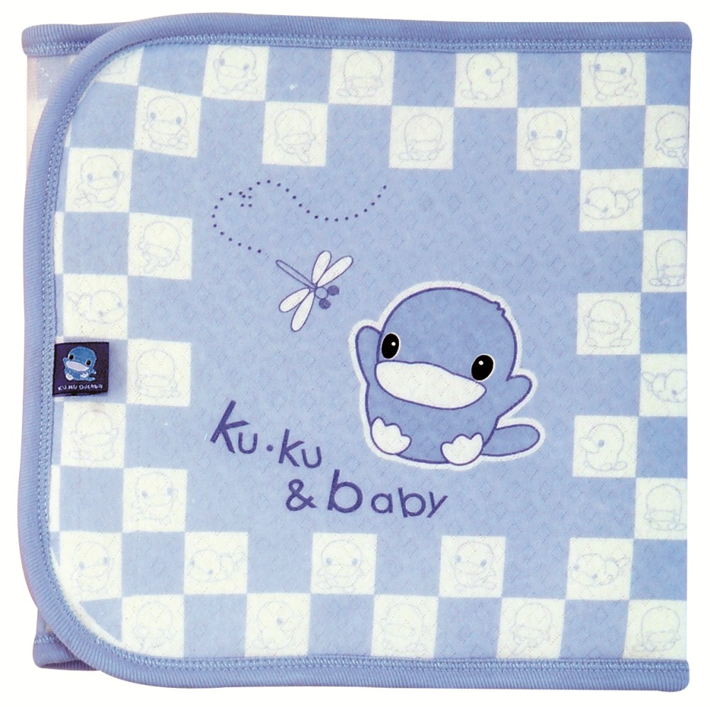 Khăn quấn giữ ấm bụng bé KuKu màu xanh 25x71 cm