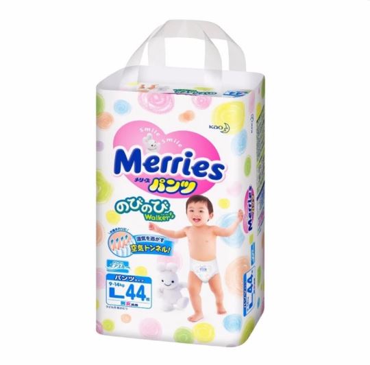 Tã quần Merries size L cho bé 9 - 14kg (44 miếng)