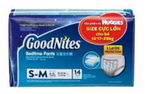 Tã quần ban đêm Huggies Goodnites dành cho bé lớn (17-29kg) – Size SM (XXXL)