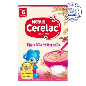 Bột ăn dặm Nestle Cerelac Gạo lức trộn sữa hộp 200g