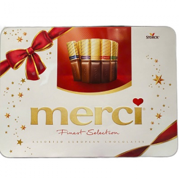 Chocolate thanh MERCI hộp thiếc 500g